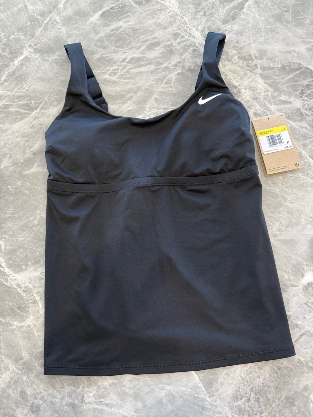 NWT Nike Women's Tankini Top, Size Small, Black